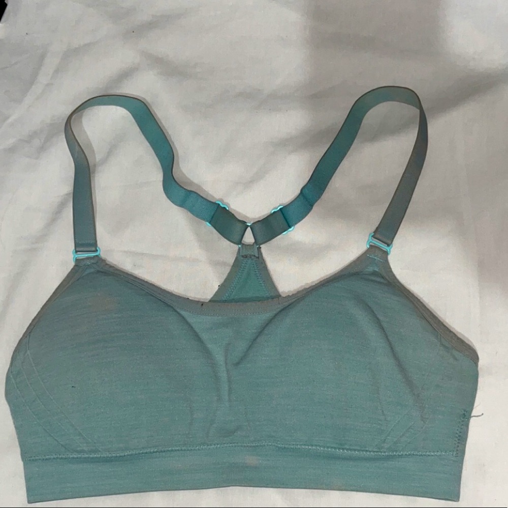 Blue sports bra!